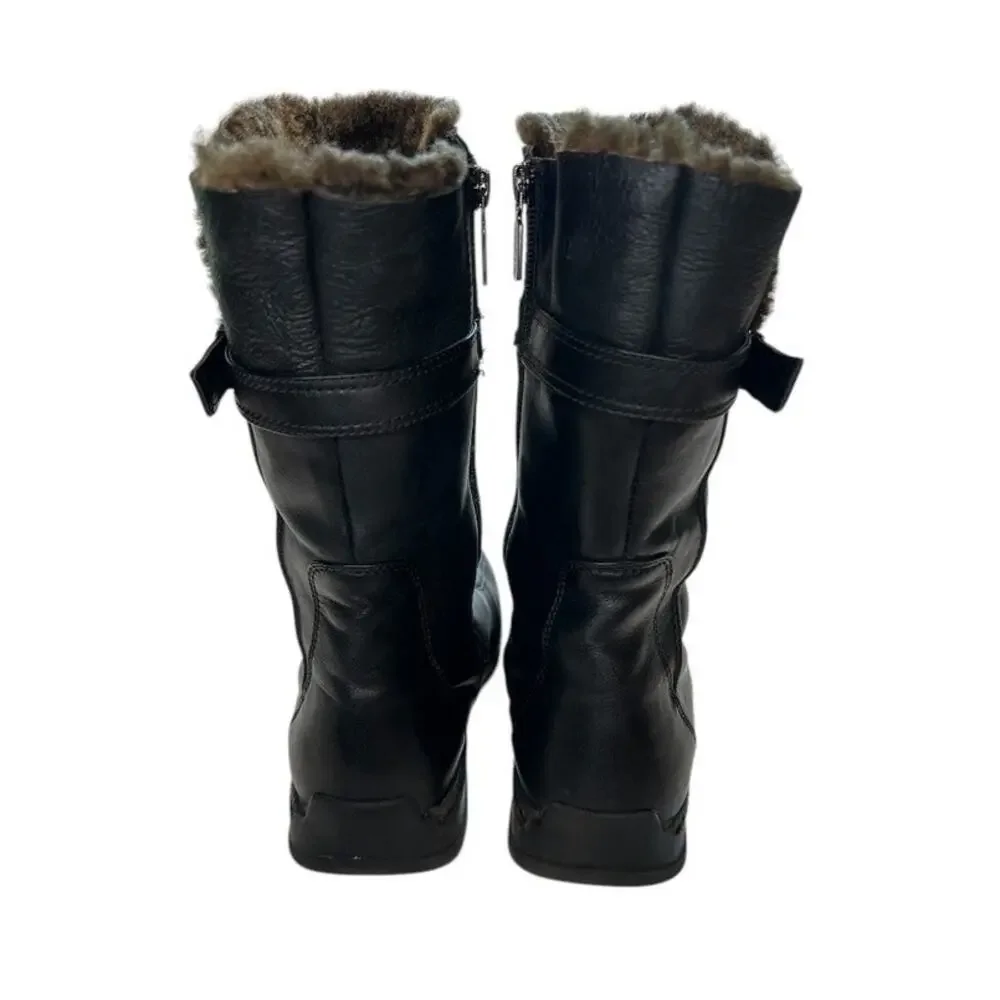 Blondo Canada Women's Black Leather Waterproof Mid Calf Winter Boots 9M